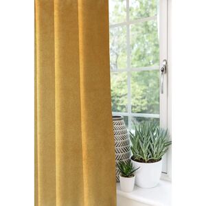 Symple Stuff Matt Velvet Curtains 2 Panels   Spice Orange Red Luxury Soft Made To Order Curtains & Drapes   Cotton Pencil Pleat Blackout Lined Width 1 yellow 137.0 H x 167.0 W cm