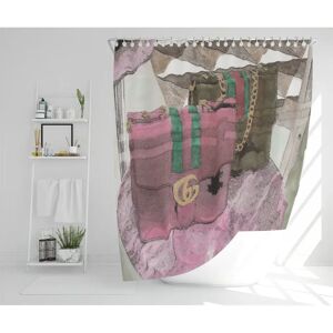 Canora Grey Putney Polyester Shower Curtain Set brown/gray/indigo/pink 167.0 H x 167.0 W cm