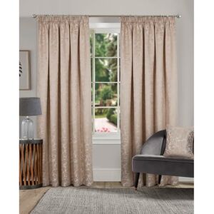 Marlow Home Co. Hallas Pencil Pleat Damask Jacquard Curtains white/brown 183.0 H x 229.0 W cm