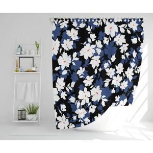 Rosalind Wheeler Waterhouse Polyester Shower Curtain Set gray/white/blue/black 168.0 H x 168.0 W cm