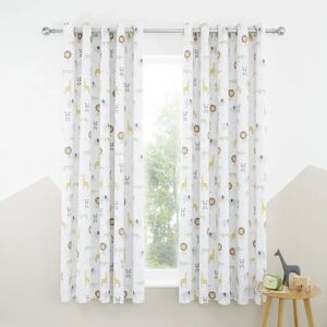 Catherine Lansfield Roarsome Eyelet Blackout Curtains brown/white/yellow 183.0 H x 168.0 W cm