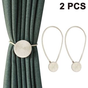 Pesce - 2pcs Magnetic Curtain Tiebacks, Punch-Free Decorative Curtain Holdbacks, Strong Magnetic Weave Curtain Buckle for Small Thin or Sheer Window