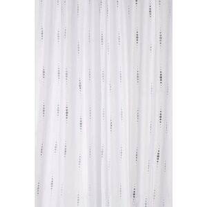 Croydex - Silver Dotty Textile Shower Curtain