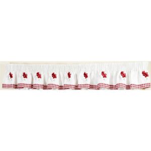ALAN SYMONDS Poppies Pelmet Red White 136x10 - White