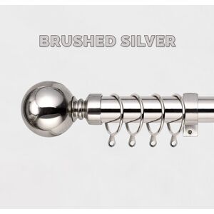 Imperial Rooms (Brushed Silver / Plain Ball, 160-300 cm (63" - 118" In)) Extendable Metal Curta