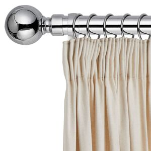 Imperial Rooms (160-300 cm (63" - 118" In), Chrome) Metal Curtain Pole Finials Rings Rod Fittin