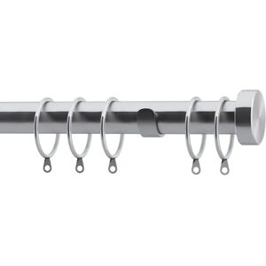 Terrys Fabrics 28mm Stud Fixed Metal Curtain Pole Satin Silver