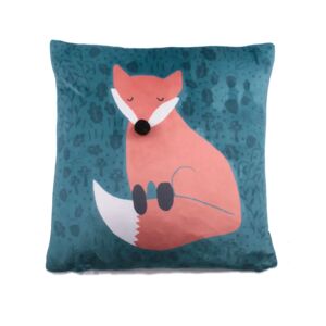 Terrys Fabrics Foraging Fox 43cm x 43cm Filled Cushion Teal