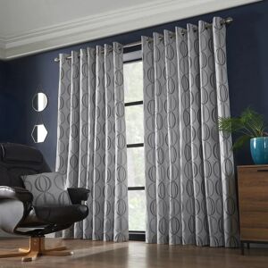 Terrys Fabrics Omega Ready Made Eyelet Curtains Silver