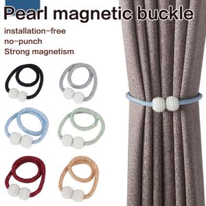 VN-Venus Modern And Minimalist Pearl Magnetic Buckle Curtain Strap Without Punching