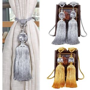 HZhongyou 1Pair Faux Crystal Curtain Tieback Polyester Window Strap High Quality Curtain Buckle  Curtain