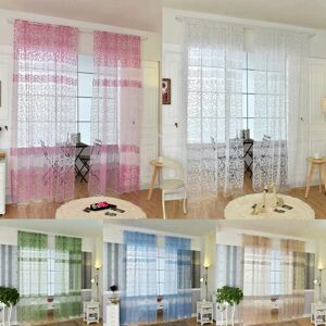 Canxing Culture 1PC Crochet Printed Tulle Curtain Drape Window Screening Gauze Balcony Voile for Home Hotel