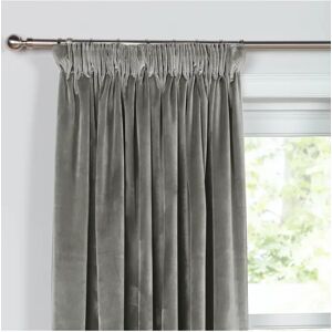 John Lewis Velvet Pair Lined Pencil Pleat Curtains - Silver - Unisex - Size: W167 x Drop 228cm