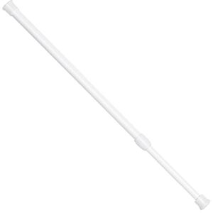 KMZ 1Pcs Net Curtain Rods Extendable 30-50cm Hanging Bar Adjustable Small Spring Tension Rods Extendable Cupboard Bars for Cupboard, Windows, Bookshelf (White)