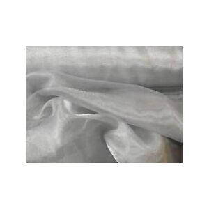 Falconsuperstore **Free UK Post** Fat Quarters Silver Plain Organza Voile Fabric Fat Quarter Sheer Material, Wedding Dress, Craft NET Curtain Drapes Party Fancy Dress Bright Silver Shiny Organza Fat Quarter