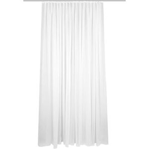 HOME WOHNIDEEN Crosta 41100 Fertigstore Plain Linen Texture, Transparent, Pleated Tape, Colour: White, Size: 175 x 500 cm, Quantity: 1 x