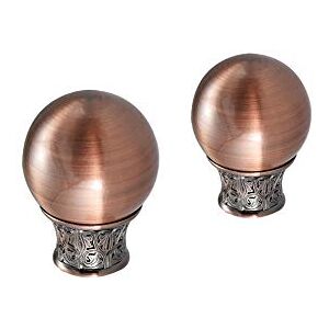 Your Home Online Metal Curtain Pole Rod Pack of 2 Finials/Ends for 19mm 28mm Diameter Poles Antique Copper (Set Of 2 Sofia Finials, 28mm)