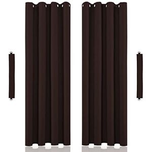 John Aird Eyelet Thermal Energy Saving Blackout Curtains Inc Tie Backs (Chocolate, 229cm Width x 183cm Drop (90"x 72")