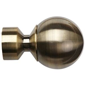 Speedy 28 mm Poles Apart Ball Finial (Vista), Pack of 2, Metal, Antique Brass, 20 x 8.97 x 6.7 cm