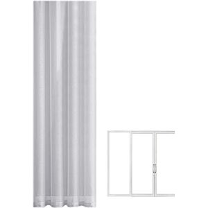 Ailopta White Gauze Curtain Pure Color Tulle Door Window Curtain for Sliding Glass Door Polyester Curtains for Living Room Bedroom Decoration