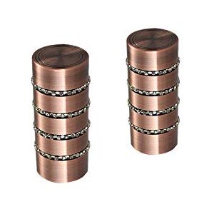 Your Home Online Metal Curtain Pole Rod Pack of 2 Finials/Ends for 19mm 28mm Diameter Poles Antique Copper (Set Of 2 Malmo Finials, 28mm)