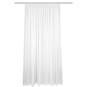 HOME WOHNIDEEN Crosta 41100 Fertigstore Plain Linen Texture, Transparent, Pleated Tape, Colour: White, Size: 175 x 500 cm, Quantity: 1 x