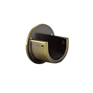 Your Home Online Metal 19mm & 28mm Curtain Pole Recess Wall Bracket Black Chrome Brass Copper (Antique Brass, 28mm Quantity 2)