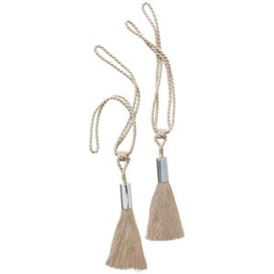 JOTEX Olivie Tassel Curtain Tiebacks - Dark Sand Beige (Pack of 2)