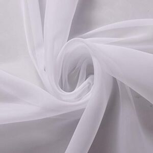 Megachest 84 Inches Wide pure white Voile Net Curtain wedding drape Fabric (pure white, 84"wide 1 meter(consecutively))