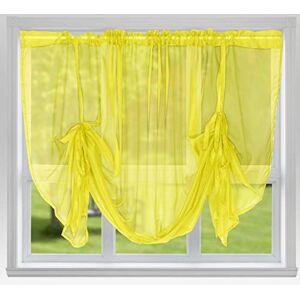 John Aird Voile Tie Blind Curtain Panels 59" Wide x 48" Drop (Yellow)