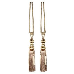 Andux Tassel Curtain Rope Polyester Windows Tieback for Home Decoration 1 Pair CLGQ-03 (Champagne)