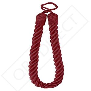 QPC Direct Twisted Cord Simple Plain Modern Thick Rope Curtain Tie Back, 60cm (Burgundy)