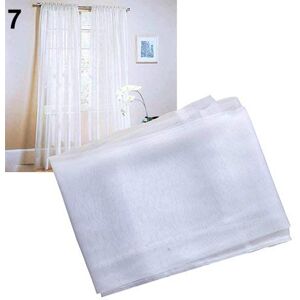 Brussels08 Glass Yarn Sheer Window Valance Curtain Pure Color Rod Pocket Curtain Panels Voile Window Curtain Draperies for Bedroom Living Room Wedding Decoration White 100cm x 200cm(On Rod)