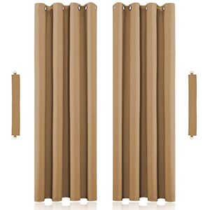 John Aird Eyelet Thermal Energy Saving Blackout Curtains Inc Tie Backs (Natural, 229cm Width x 274cm Drop (90"x 108")