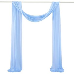 SYSUII Pelmet Chiffon Tulle Photo Background - 2 Pieces 50 x 570 cm Wedding Curtain Decoration Wedding Arch Curtains Free Decoration for Party Wedding Birthday Christening Photography - Blue #2