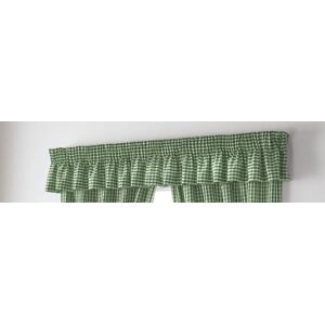 PCJ SUPPLIES Gingham Check Green White PELMET - Width 132" X Depth 10" to Match Curtains