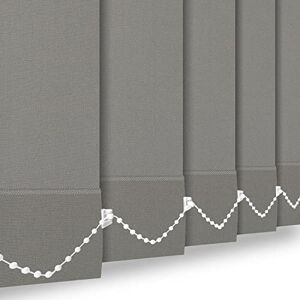 ASAB VERTICAL BLACKOUT BLIND Slats Replacements MADE TO MEASURE 89mm (3.5") (Drop up to 2400mm, Rita, Grey)