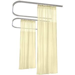 ChadMade 5ft Wide x 8ft Tall Flat Hook Panel Drapes Divider Privacy Screen for Nursing Home SPA (Beige Ivory, 1 Panel)