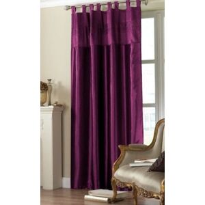 Ehome Store EMBROIDERED SEQUIN TAFFETA TAB TOP CURTAIN PANEL 145cm X 228cm (Purple)