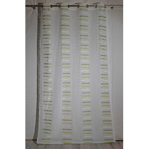 HomeMaison Curtain Fantasy Stripe, Polyester, green, 260 x 140 cm