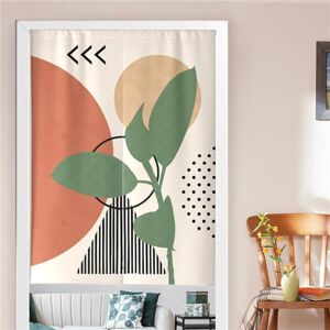 DOTBUY-SHOP Door Curtain, Nordic Style Indoor Blackout Curtains Cotton Linen Fly Curtains for Doors for Bistro, Kitchen, Living Room, Window Curtain Cut Off Door Blinds (65 * 90cm,Leaves)