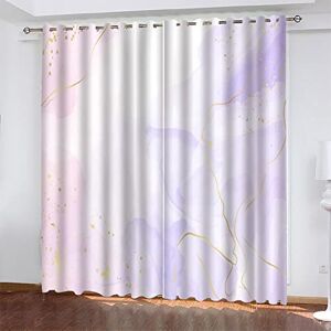 Generic Blackout Curtains Eyelet Pink Creative Curtains Blackout 3D Insulated Pleated Printed Pencil Pleat Eyelet Curtains Polyester Microfibre For Living Room/Home Office/Bedroom 140(W) X 160(H) -8M5J+P5U5-6