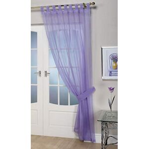 John Aird Woven Voile Tab Top Curtain Panel - Free Tieback Included (Lilac, 60" Wide x 54" Drop)