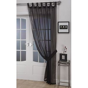 John Aird Woven Voile Tab Top Curtain Panel - Free Tieback Included (Black, 60" Wide x 81" Drop)