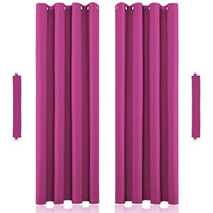 John Aird Eyelet Thermal Energy Saving Blackout Curtains Inc Tie Backs (Fuchsia, 117cm Width x 229cm Drop (46"x 90")