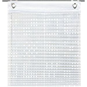 Home Fashion Eyelet-Top Pleated Roman Blind Voile 140 x 80 cm White