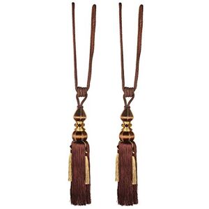 Andux Tassel Curtain Rope Polyester Windows Tieback for Home Decoration 1 Pair CLGQ-03 (Brown)