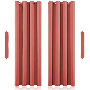 John Aird Eyelet Thermal Energy Saving Blackout Curtains Inc Tie Backs (Coral, 229cm Width x 274cm Drop (90"x 108")