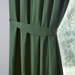 Fusion - Dijon - Pair Of Curtain Tiebacks in Bottle Green,26" x 4