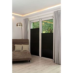 Khome K-home Klemmfix Pleated Blind, Aluminium Polyester, Black, 40 x 210 cm